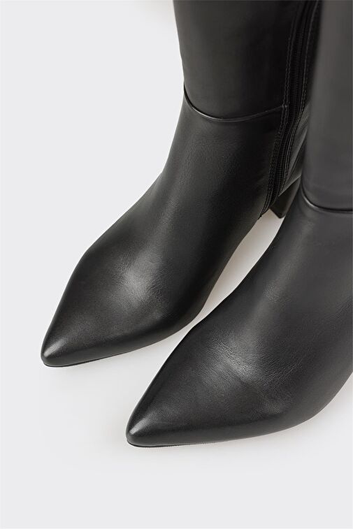 Siyah Deri Kadın Çizme - Görsel 5