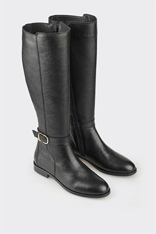 Elle Elle Siyah Deri Kadın Çizme Bot | Boyner Siyah - 5. görsel