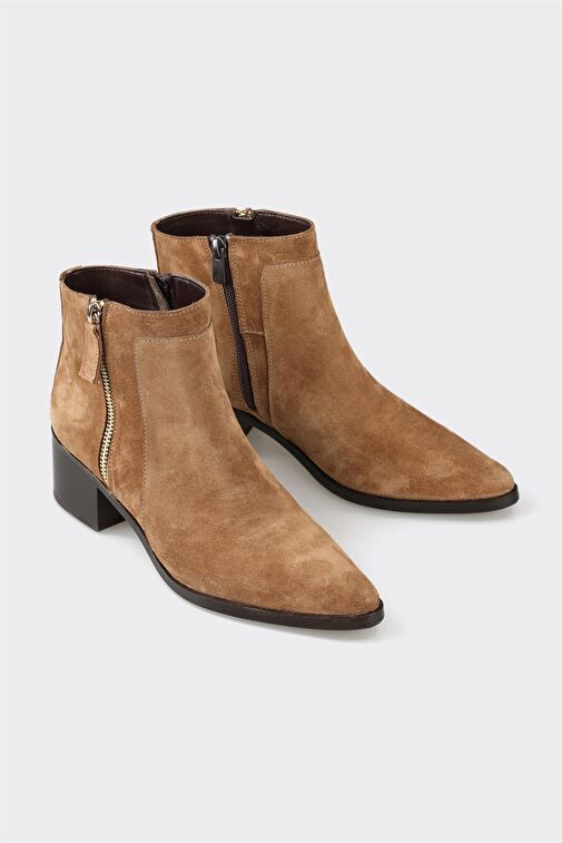 Taba Deri Kadın Klasik Bot - Görsel 3