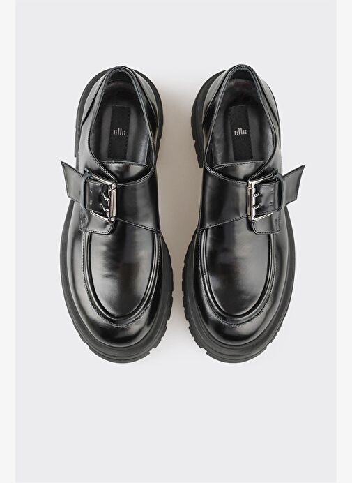 Elle Siyah Kadın Deri Günlük Ayakkabı GAMOVA - Görsel 6