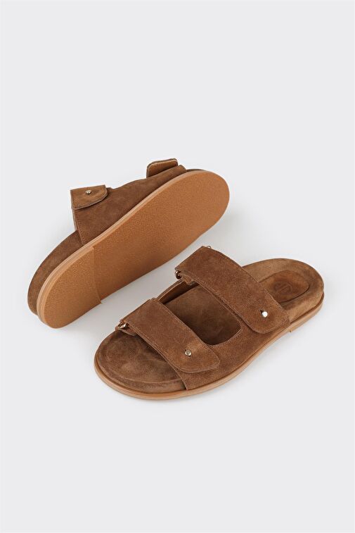 Taba Deri Kadın Terlik - Görsel 4