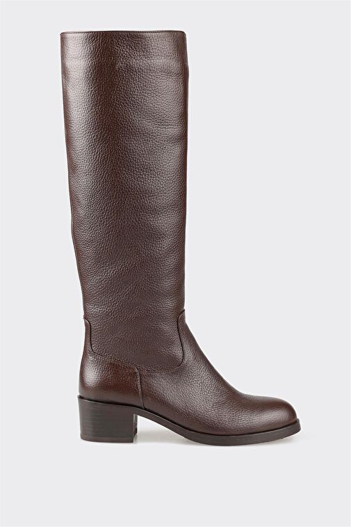 Kahve Deri Kadın Çizme - Görsel 2