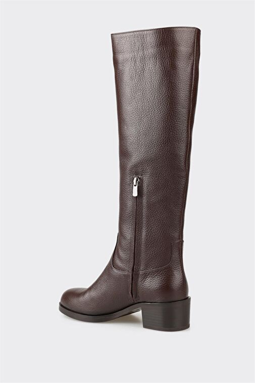 Kahve Deri Kadın Çizme - Görsel 4