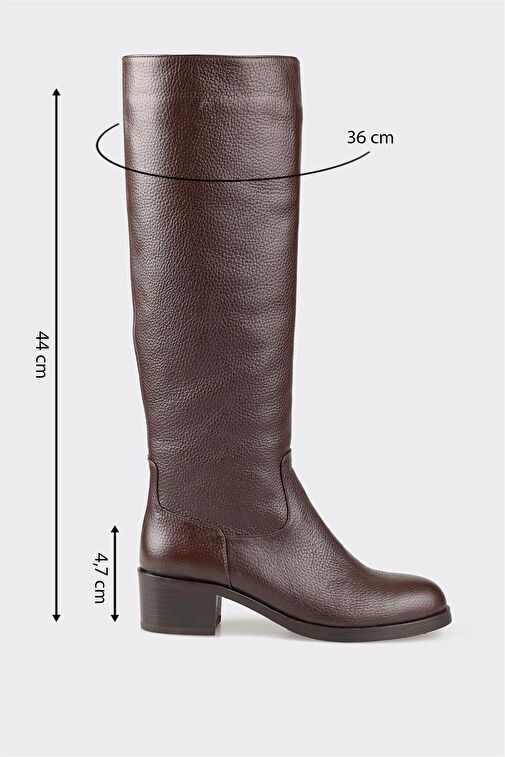 Kahve Deri Kadın Çizme - Görsel 6