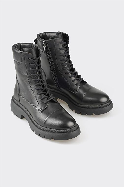 Siyah Deri Kadın Günlük Bot - Görsel 3