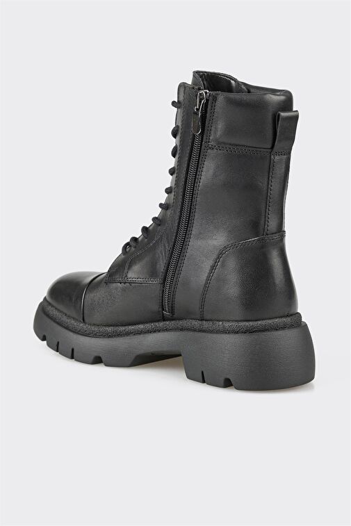 Siyah Deri Kadın Günlük Bot - Görsel 4