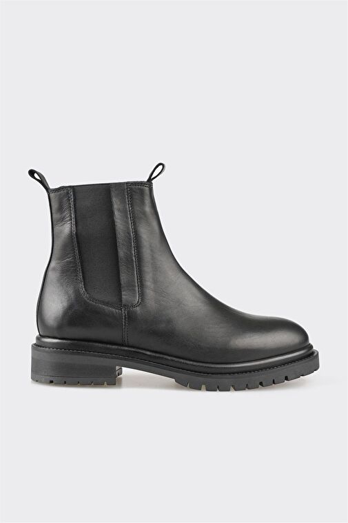 Siyah Deri Kadın Günlük Bot - Görsel 2