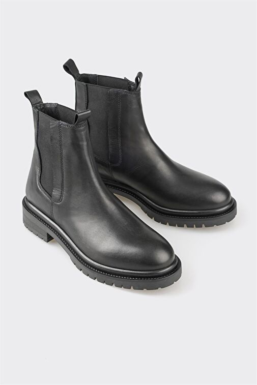 Siyah Deri Kadın Günlük Bot - Görsel 3