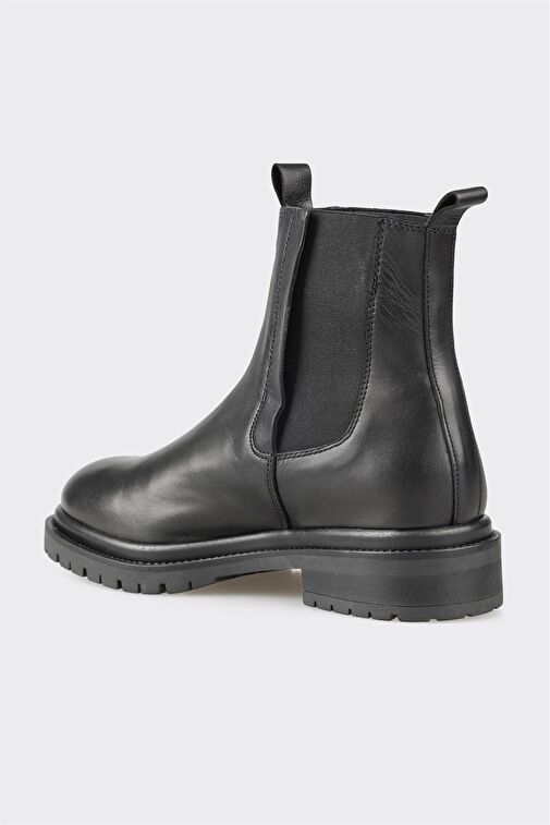 Siyah Deri Kadın Günlük Bot - Görsel 4