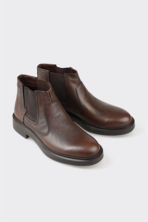 Kahve Deri Erkek Günlük Bot - Görsel 3