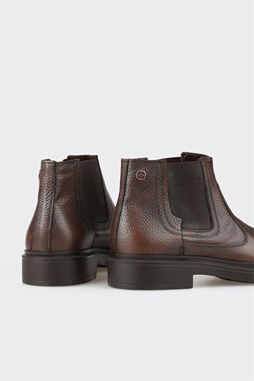 Kahve Deri Erkek Günlük Bot - Görsel 5