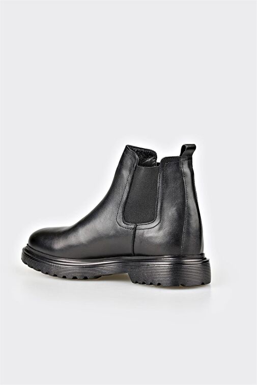 Siyah Deri Erkek Günlük Bot - Görsel 3