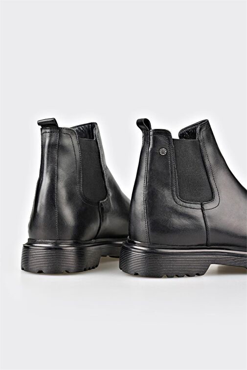 Siyah Deri Erkek Günlük Bot - Görsel 4