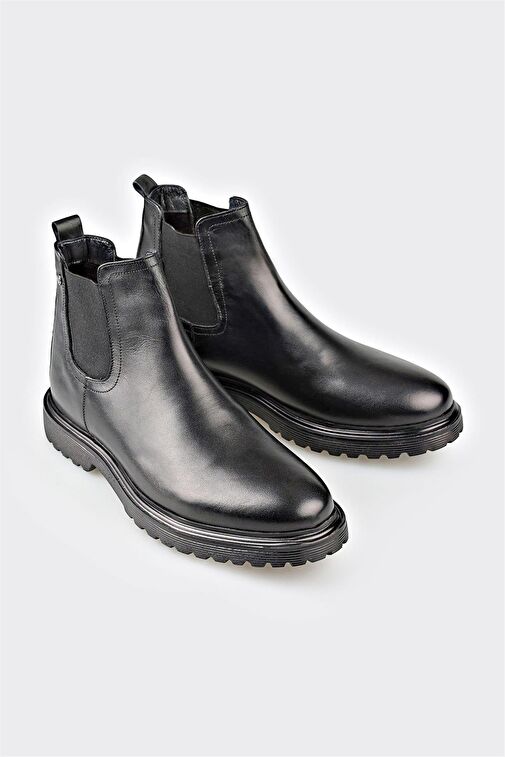 Siyah Deri Erkek Günlük Bot - Görsel 5