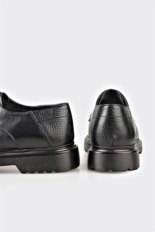 Siyah Deri Erkek Günlük Ayakkabı - Görsel 3