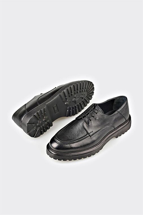 Siyah Deri Erkek Günlük Ayakkabı - Görsel 4