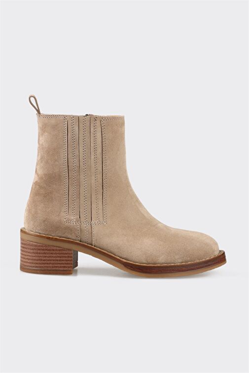 Vizon Deri Kadın Topuklu Bot - Görsel 2