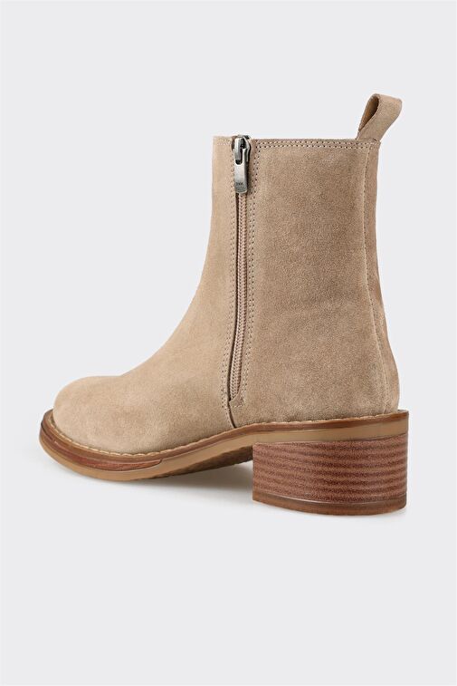 Vizon Deri Kadın Topuklu Bot - Görsel 3