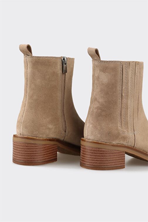 Vizon Deri Kadın Topuklu Bot - Görsel 5