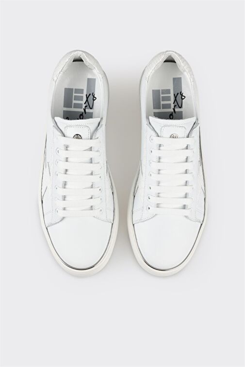 Elle Beyaz Erkek Deri Sneaker PIETRO - Görsel 5
