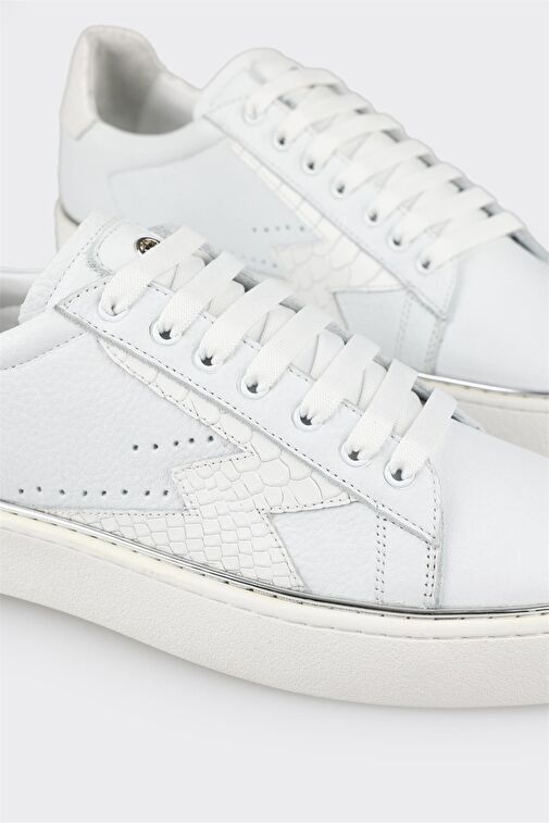 Elle Beyaz Erkek Deri Sneaker PIETRO - Görsel 6