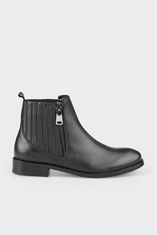 Siyah Deri Kadın Günlük Bot - Görsel 2