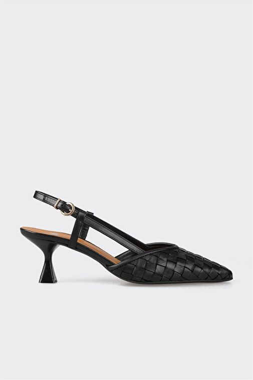 Elle Bej Kadın Deri Topuklu Sandalet NAGESA - Görsel 2