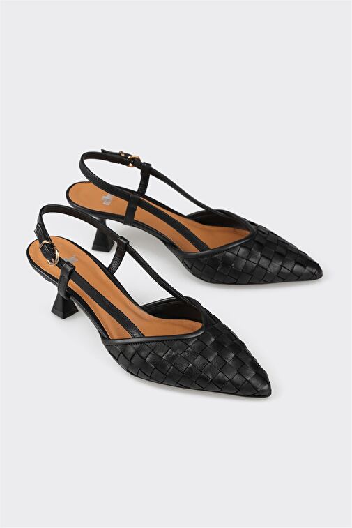 Elle Bej Kadın Deri Topuklu Sandalet NAGESA - Görsel 3