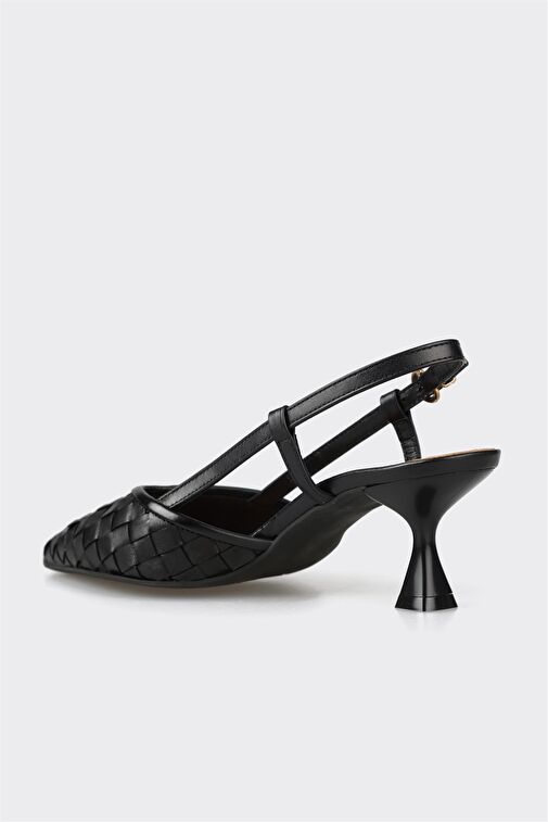 Elle Bej Kadın Deri Topuklu Sandalet NAGESA - Görsel 4