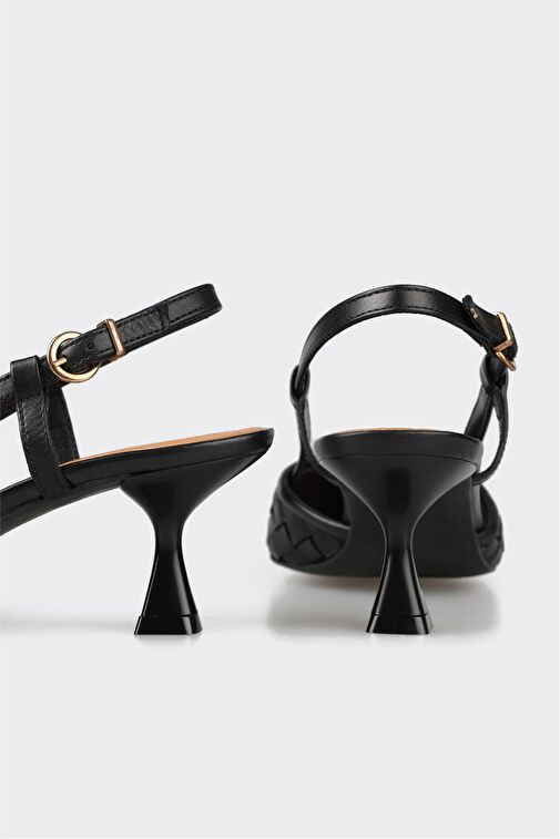 Elle Bej Kadın Deri Topuklu Sandalet NAGESA - Görsel 5