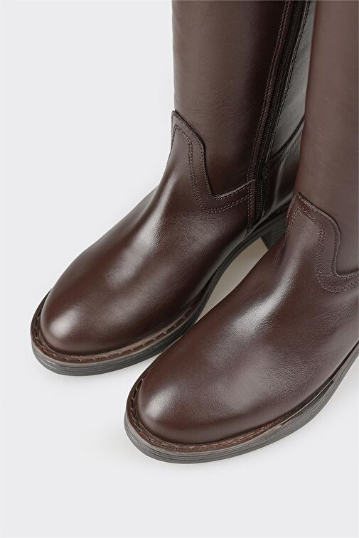 Kahve Deri Kadın Çizme - Görsel 5