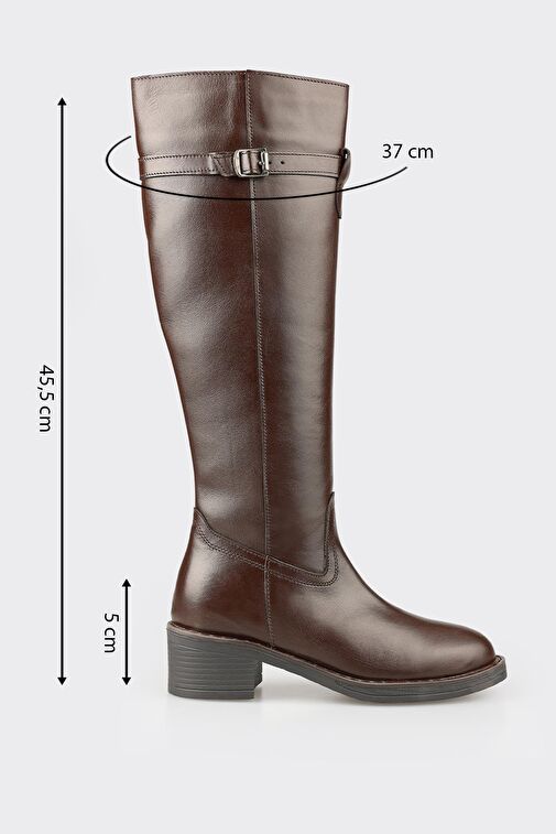 Kahve Deri Kadın Çizme - Görsel 6