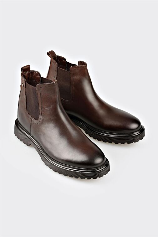 Kahve Deri Erkek Günlük Bot - Görsel 4