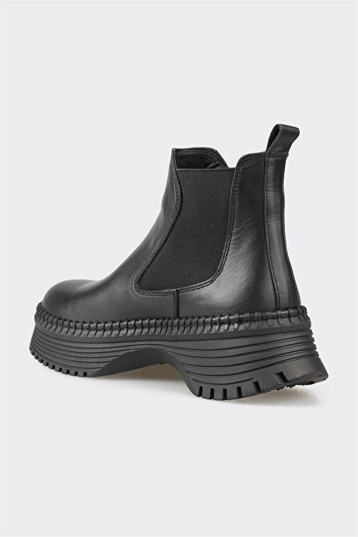 Siyah Deri Kadın Günlük Bot - Görsel 3