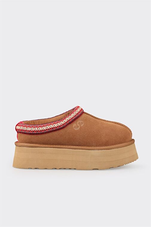 Camel Deri Kadın Spor Terlik - Görsel 2