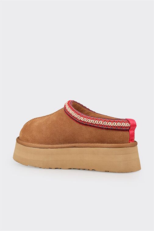 Camel Deri Kadın Spor Terlik - Görsel 3