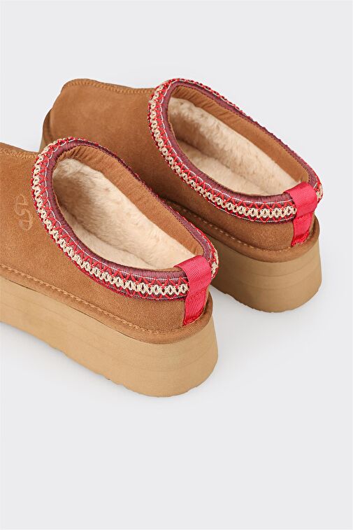 Camel Deri Kadın Spor Terlik - Görsel 6