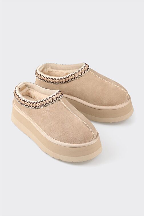 Vizon Deri Kadın Spor Terlik - Görsel 4