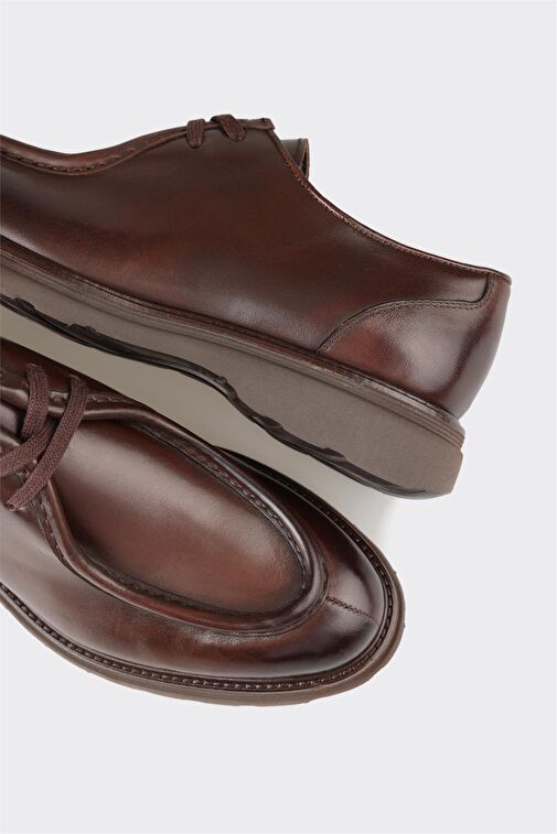 Kahve Deri Erkek Günlük Ayakkabı - Görsel 3