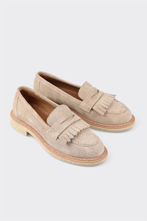 Elle Elle Bej Kahverengi Kadın Süet Loafer NELSA-1 | Boyner Bej - 3. görsel