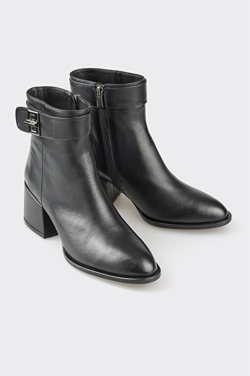 Siyah Deri Kadın Günlük Bot - Görsel 3