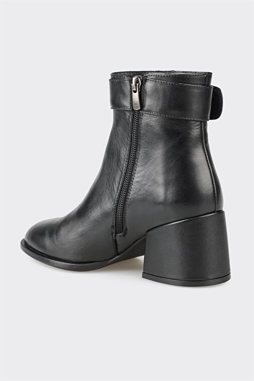 Siyah Deri Kadın Günlük Bot - Görsel 4