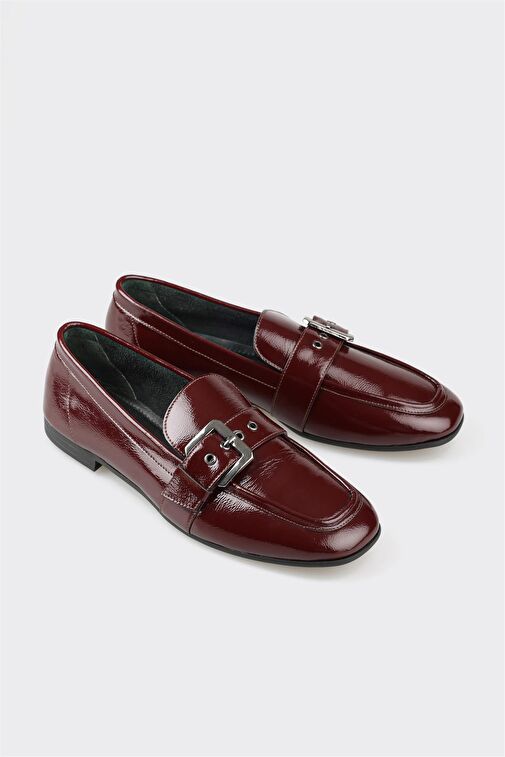 Elle Bordo Kadın Rugan Loafer FALAV - Görsel 3