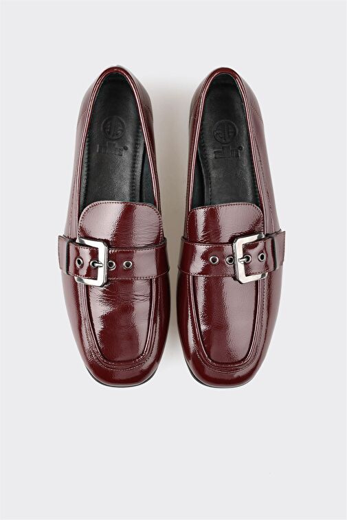 Elle Bordo Kadın Rugan Loafer FALAV - Görsel 5