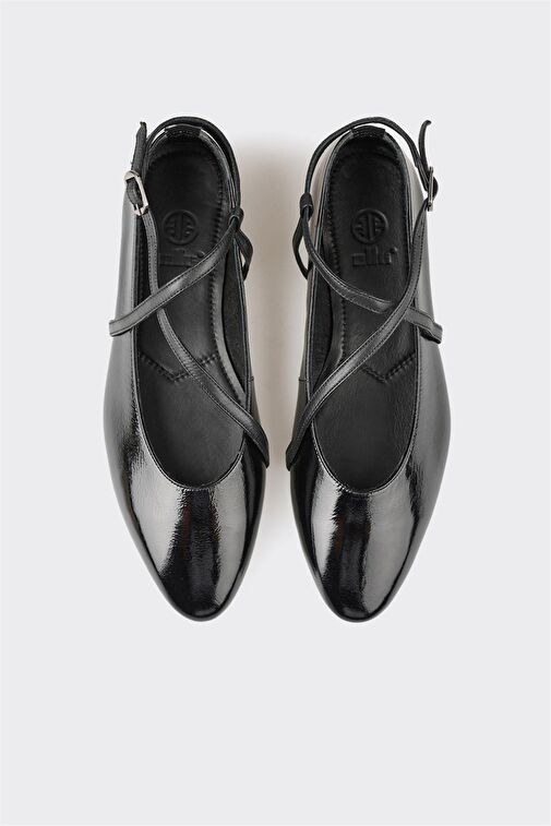 Siyah Deri Kadın Günlük Ayakkabı - Görsel 5