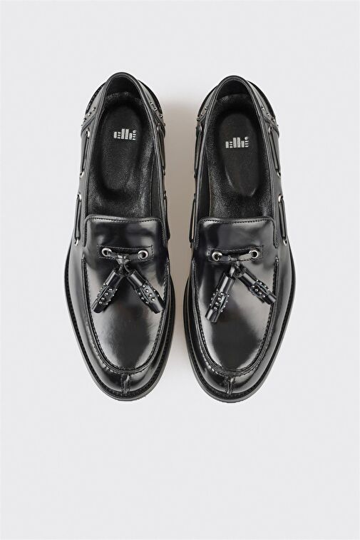 Elle Elle Siyah Kadın Deri Günlük Ayakkabı KEMHO Klasik Ayakkabı | Boyner Siyah - 8. görsel