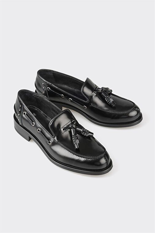 Elle Elle Siyah Kadın Deri Günlük Ayakkabı KEMHO Klasik Ayakkabı | Boyner Siyah - 11. görsel