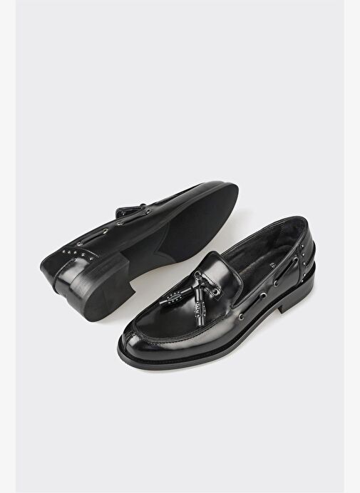 Elle Elle Siyah Kadın Deri Günlük Ayakkabı KEMHO Klasik Ayakkabı | Boyner Siyah - 7. görsel