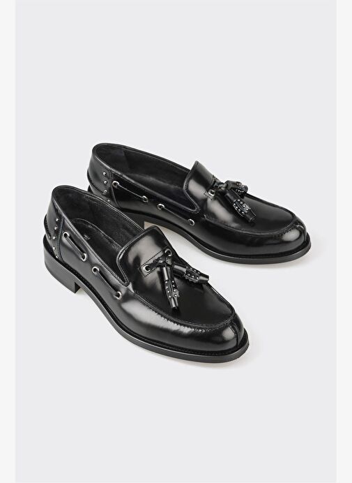 Elle Elle Siyah Kadın Deri Günlük Ayakkabı KEMHO Klasik Ayakkabı | Boyner Siyah - 5. görsel