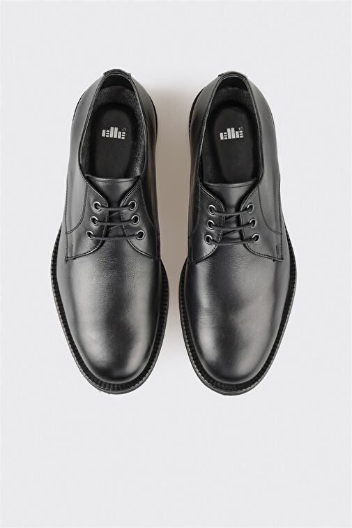 Elle Siyah Kadın Deri Günlük Ayakkabı NAKUW - Görsel 5
